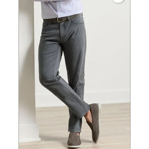 Peter Millar Signature Sateen Five Pocket Chino Pants 34x33 Black Preppy Office